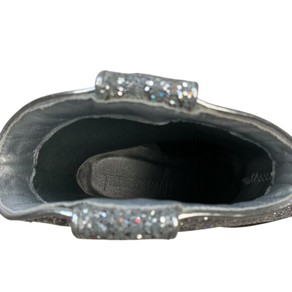 Dolls Kill Trickz N' Treatz Glitter Diva Deputy Cowboy Boots 9 Silver Cowgirl - Picture 4 of 15